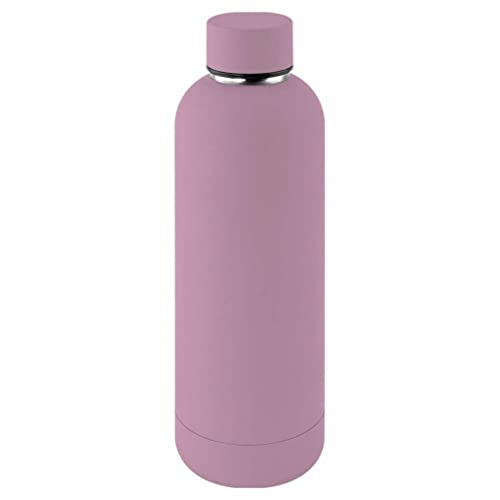 Botella térmica agua acero inoxidable personalizada láser | Sin BPA | Mantiene 24H Frio / 12H Calor | Isotérmica y Hermética - Doble Pared al Vacío a Prueba de Fugas (500ml, Rosa Mate)