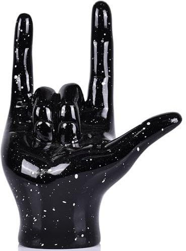 GAOSHENG Black I Love You Sign Language Hand Statue, Decorative Home Sculpture for Couples, Desk and Shelf Decor, Modern Rock and Roll Hand Gesture for Weddings, Birthdays, Bedroom Centerpieces