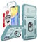 LeYi Hülle für Samsung Galaxy A15 4G/5G Slide Kamera Klappe Handyhülle [2 Hartglas Handyfolie] Metallständer Handy Hüllen Kameraschutz Schutzhülle Robust Fallschutz A 15 5 G Case Halterung Cover Grün