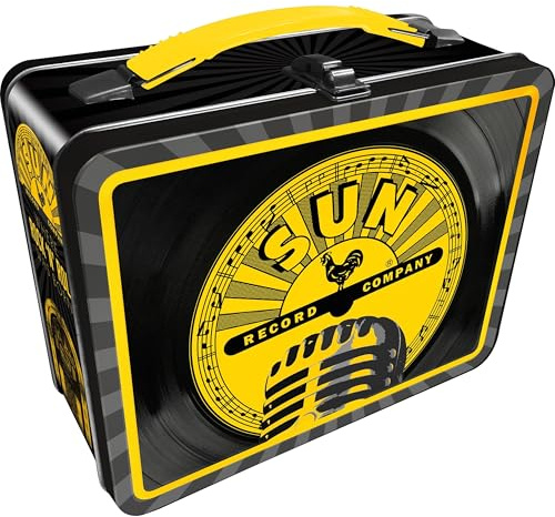 AQUARIUS Sun Records Fun Box – Stabile Aufbewahrungsbox aus Zinn mit Kunststoffgriff und geprägter Frontabdeckung – Offiziell lizenziertes Sun Records Merchandise & Sammlerstück Geschenk