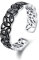 Keltischer Knoten Ringe Herren,925 Sterling Silber Daumenring Verstellbar Offener Ring Schmuck für Punk Ringe Valentinstag