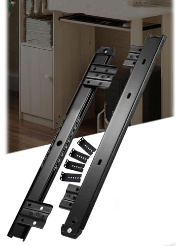 Coulisse De Tiroir À Clavier - 1 Paire 350mm Glissières Pour Tiroirs Ou Tablettes De Clavier Sous Le Bureau, Réglage En Hauteur, Rail Coulissant Pour Plateaux À Clavier Ordinateur