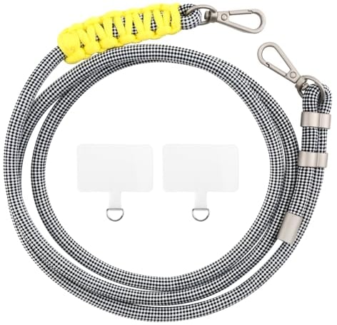 AHABIPERS Correa De MuñEca para TeléFono MóVil, Cuerda para Movil (Blanco&Negro)