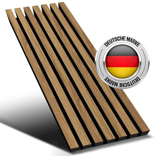 AS-Country Akustikpaneele Holzoptik - hochwertige Wandverkleidung 58cm x 29cm, Leicht & Langlebig für bessere Raumakustik Innenbereich Wand Lamellenwand Design Wandpaneele