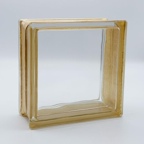 Design Glasbaustein Vollsicht Reflex gold, 19x19x8 cm - 6 Stück