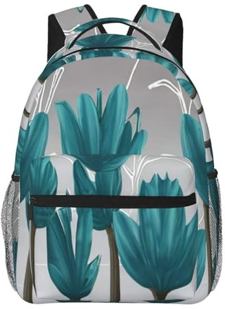 XDCYWBZDBC Multifunktionaler Rucksack mit Blumenmuster, leicht, wasserdicht, Reiserucksack, geeignet für Studenten, Arbeit, Wandern und Camping, Outdoor-Aktivitäten, Schwarz , One size