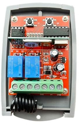 Giyofom - Receptor universal para puerta de garaje (433 MHz, 12 V-24 V, abridor de puerta eléctrica 433,92 MHz, código de aprendizaje rodante
