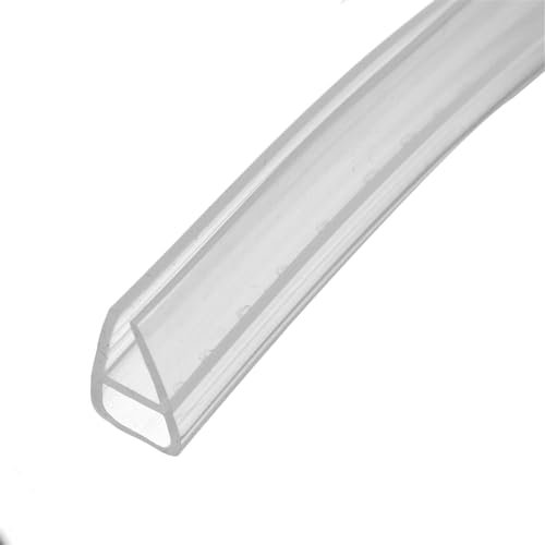 Ultra Clear Glass Shower Screen Door Seal Silicone Rubber Pliable Foldable for 6-12mm Thick Watertight Door Sealing Jam Stop Leak U-Type 3.28FT (6mm)