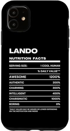 Lando Nutrition Facts Name Case for iPhone 11