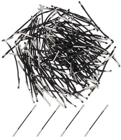 PATIKIL Corde Élastique À Barbillons 3 Pouces / 77 mm, 200 Pièces Fil Rond Élastique 2 mm avec Attaches Métalliques pour Chapeaux Masques Menus Fabrication De Livres, Noir