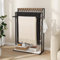 KES Porte Serviettes sur Pied Noir, Porte Serviette Salle de Bain Porte Serviette avec Crochet Marbre Base 3 Barres Seche Serviette, BTH504-BK
