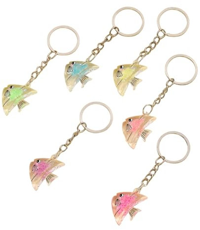 LIURONGNI - Lot de 6 porte-clés poisson lumineux dans le noir créature marine