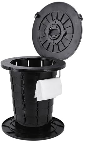 Aseo de Camping, WC Plegable, WC seco, Altura Ajustable, WC móvil, Aseo de Camping para Viajes en Coche, Playa, Adultos y niños