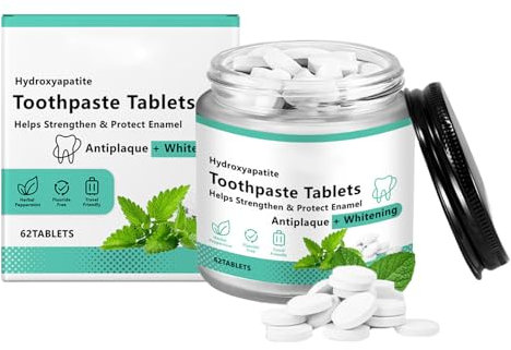 Thoquene 62 Stück Hydroxylapatit Zahnpasta Tabletten, Minze Zahnputztabletten