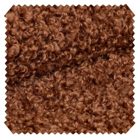 novely® ROLAND Kuschelweicher Bouclé-Polsterstoff - 560 g/m², Extra Volumen - Strapazierfähiger Möbelstoff - UV-Beständiger (7/8 Bezugsstoff - Pflegeleichte Meterware 1 lfm Farbe: 10 Rotbraun