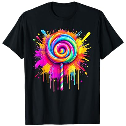 Candy süßigkeiten kostüm Damen Karneval Lollipop kostüm T-Shirt