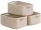 Storage Baskets, Small Basket for Gifts, Baskets for Shelves, Rope Basket for Organizing for Towels, Toy Storage 3 Pack, White & Brown, 28 x 18 x 11 cm