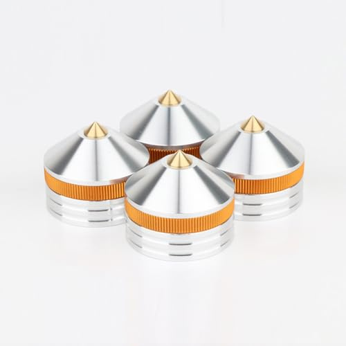 Ujjdwiurgh 4Pcs Metal Spikes Cone Floor Foot Nail for Loudspeakers Shoes Spike Shock Silver