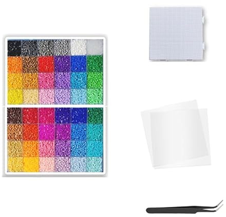 Stellastar Perler Beads 48 Colors 26000 Piece 2.6mm Mini Fuse Beads Kit with Pegboards Accessories for DIY Crafts, Pixel Art Home Decoration