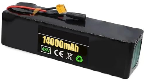48V 14Ah Lithium-Ionen-Akkus Für Elektrofahrräder 13S4P Wasserdichter PVC-Akku Ersatz-Lithium-Akkus Für Elektroroller Mit Akkuanzeige XT90
