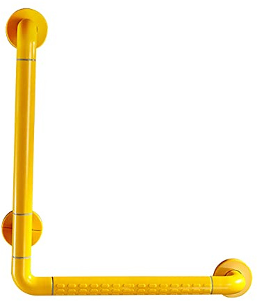 Stainless Steel Bathtub Handrail, Wall-Mounted Nylon Outer Tube Anti-Slip Support Railing 90° Angled Shower Grab Bar Anti-Slip Bar(40cm)