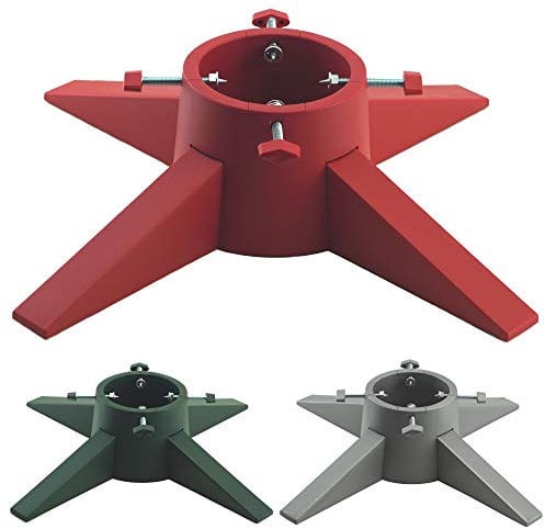 GMUK Home & Garden Products Modern Christmas Tree Stand/Base Holder With Reservoir - Latest Extra Sturdy Design & Assembled In Minute (Red)