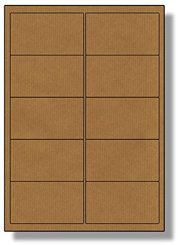 Label Planet® 10 Per Sheet, 5 Sheets (50 Brown Kraft Labels). Brown, Ribbed, Craft Paper Labels. 99.1 x 57mm, LP10/99 BRK.