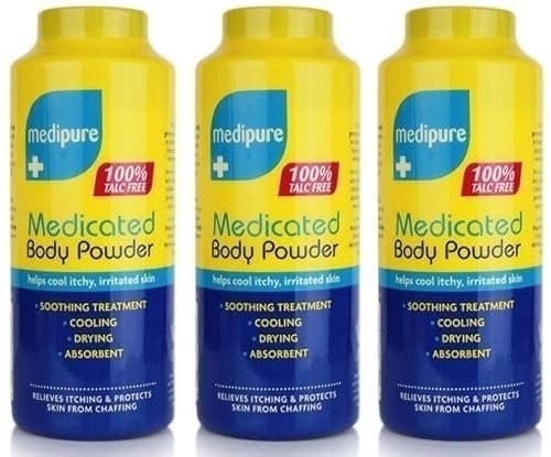 Medipure Medicated Body Powder 100% Talc Free Cooling Powder 200g Soothing Treatment Powders Pack of 3