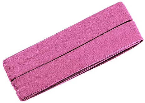 Zierstoff einfach nähen Unifarbenes Schrägband, Jersey, vorgefalzt, 20 mm breit - 2 Packungen á 3 Meter, Rosa dunkel