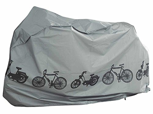 Premium Fahrradplane Fahrradabdeckung Fahrradgarage Universal für E-Bike/Roller/Moped Fahrradschutzhülle, wasserdichte Abdeckplane [110cm x 200cm] Farbe:Grau