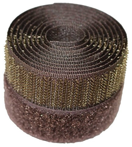 Alfatex® - Nastro da cucire con velcro, 20 mm, colore: Marrone scuro