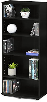 FURINNO Jaya 4-Tier Multimedia Storage Tower, Espresso