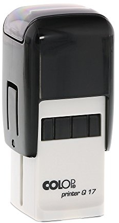 Stempel Colop Printer Q 17 custom (17x17 mm - 4 Zeilen) mit individueller Textplatte Farbe Schwarz