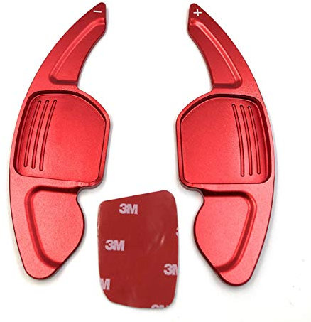 Onwomania Schaltwippen Shift Paddle kompatibel mit A1 8x, A3 8V, A4 8K B9, A5 4G C7, A6 C7, A8 4H D4, Q7 4L Rot Eloxiert