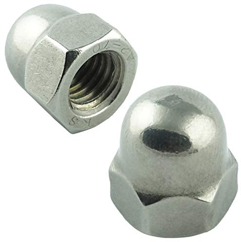 Eisenwaren2000 | M8 Sechskant-Hutmuttern hohe Form (30 Stück) - DIN 1587 - Edelstahl A2 V2A - rostfrei