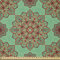 ABAKUHAUS Geometrisch Stoff als Meterware, Mandala, ausdehnbar mit Elestan für Heimwerkarbeiten und Näharbeiten, 1Meter, Grün Gelb