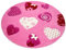 Teppich-Traum Kinderteppich Herzen Kinderzimmerteppich Mädchen in rosa Creme rot Größe 160 cm Rund