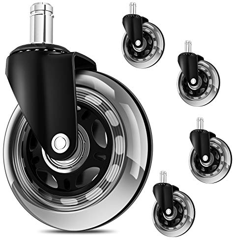 MSOBAIW Bürostuhl Rollen Parkett 11mm,gummi Hartbodenrollen Für Bürostuhl Ersatzrollen, Gummirollen Für Möbel, Gaming Stuhl, Drehstuhl, Schreibtischstuhl, 3office Chair Wheels