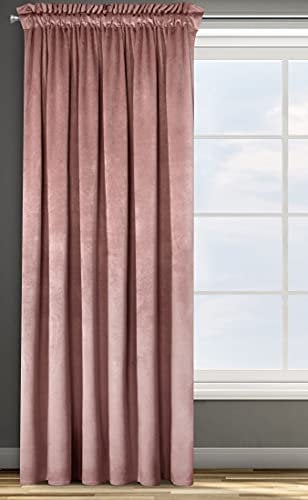 Eurofirany ROSA Vorhang Samt Velvet Kräuselband -1 STK. Weich Edel Gardine 200g/m² Elegant Glatt Einfarbig Flauschig Modern Klassisch Wohnzimmer Schlafzimmer, 135x300 cm, Dunkelrosa