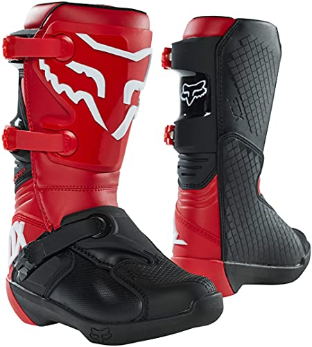 Fox Racing Boot, Stivale Yth Comp-Fibbia Donna, Rosso Fiamma, 4 UK
