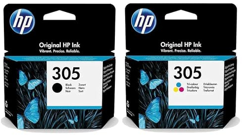 HP 305 3YM61AE Tintenpatrone, kompatibel mit Deskjet 2700, 4100 Series, Envy 6020 Series, 6030, 6420, 6430, Schwarz, Standardgröße