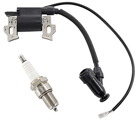 HURI Zündspule mit Zündkerze für Hecht 548 SW, 548 SWE, 5484 SXE, 548 SX Rasenmäher