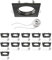 ledscom.de 12 Stück Deckeneinbaurahmen RIR Einbaurahmen schwarz matt eckig (LED/Halogen/GU10/MR16/PAR16/50mm) inkl. GU10 Fassung