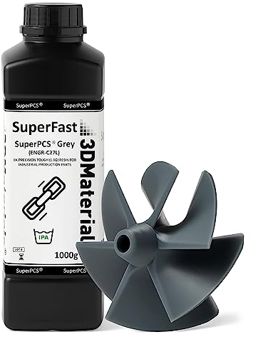 SuperPCS 3D-Drucker Harz, härtestes und schnellstes, 50 µm, 1,8 GPA, Druck in 1,5 Sek., Hergestellt in Korea von 3DMaterials (1000g, Grau)
