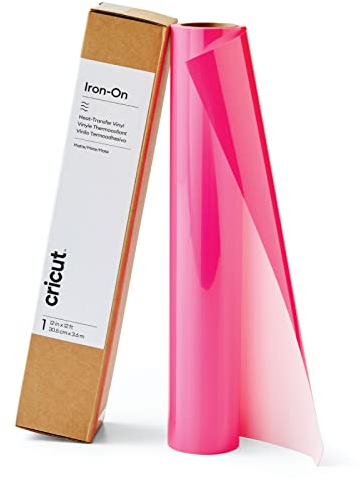 Cricut Iron On Folie Plotterfolie Textil | Neon Pink | 3.6m (12ft) | Wärmeübertragungs-Vinylrolle (HTV) | Mit allen Cricut Maschinen kompatibel