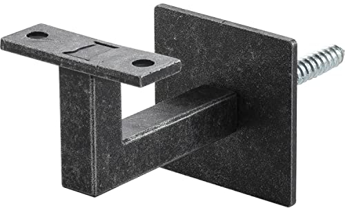 Halcö Handlaufträger mit Schraubbefestigung, Handlaufhalter Wandabstand 78 mm, Handlauf Halterung Stahl schwarz passiviert