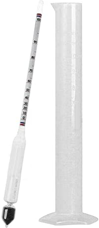 Emiif Alkohol-Hydrometer, Destillation, 0-100 % Messgerät, mit Messbecher, Messgerät, Tester, 100 ml