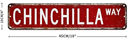 Chinchilla Vintage Wanddekoration Metallschild Chinchilla Liebhaber Geschenk Bauernhaus Schilder Metall Straßenschild Männer Höhle Bar Dekor Metall Blechschild für Küche Schlafzimmer Veranda