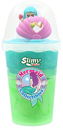 SLIMY Mermaid Collectible - 155g Original Slimy Slime Spielmasse, sicherer Spielspaß für Kinder mit Schleim in Grün/Türkis inkl. lustiger Meerjungfrau Sammelfigur (Spielzeug ab 5 Jahre)