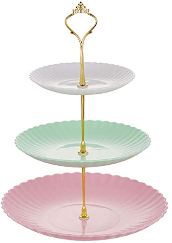 SSyang Party Hochzeit Deko Tortenständer,Etagere 3 Stöckig für Cupcake,Cupcake Dessert Ständer,Anspruchsvolles Design,Für Teeparty,Geburtstag,Party,Hochzeit(Gemischte Farbe)